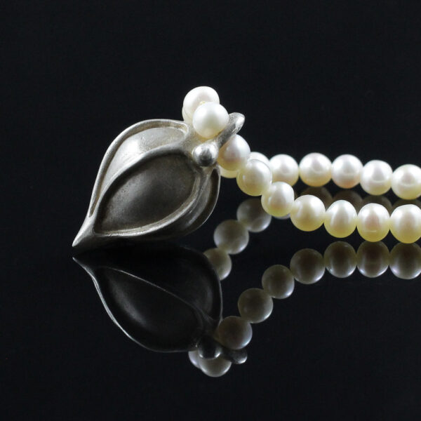 Ballonanhänger mit weißer Perle, 925 Silber, Zuchtperlen