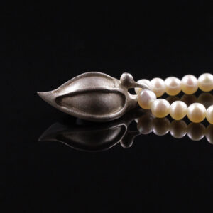 Ballonanhänger mit weißer Perle, 925 Silber, Zuchtperlen
