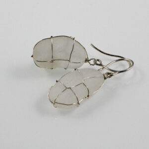 Ohrringe "Meeresglas", 935 Silber,Glas