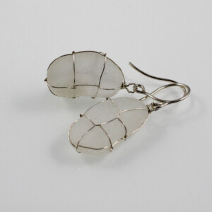 Ohrringe "Meeresglas", 935 Silber,Glas