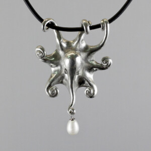 Oktopus, 935 Silber, Zuchtperle