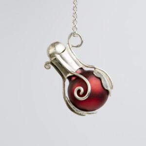 Saatkugel „Rosenkleid“, Glas Ø 15 mm, 935 Silber