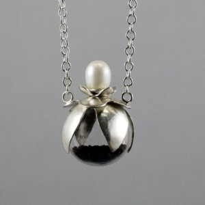 Saatkugel "Clara", Glas Ø 16 mm, 935 Silber, Perle