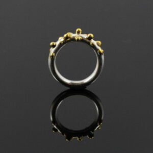 Ring "Sterne", 935 Silber, teilvergoldet