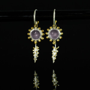 Möhrbeerohrringe, Rosa Quarz, 935 Silber, teilvergoldet, 840 € Möhrbeerohrringe, Rosa Quarz, 935 Silber, teilvergoldet